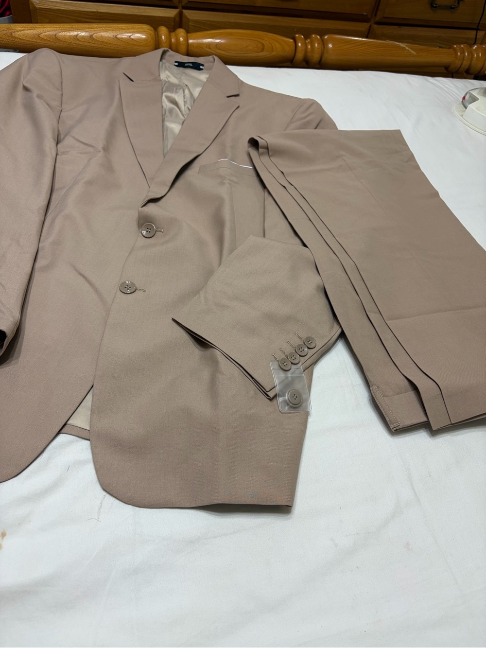 Men's Two-Piece Tailored Suit in Light Taupe